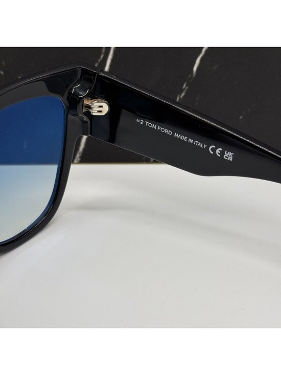 NEW TOM FORD ANOUSHKA TF371 01B BLACK/BLUE WOMEN CAT EYE SUNGLASSES FT0371 main image 6